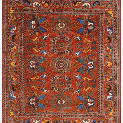 Humna 8' 4" X 9' 8" Hand Knotted Wool Rug 8' 4" X 9' 8" (254 X 295) / Rust / Wool