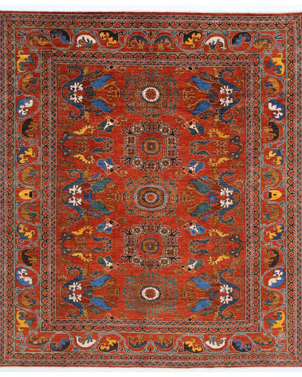 Humna 8' 4" X 9' 8" Hand Knotted Wool Rug 8' 4" X 9' 8" (254 X 295) / Rust / Wool