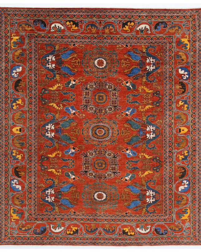 Humna 8' 4" X 9' 8" Hand Knotted Wool Rug 8' 4" X 9' 8" (254 X 295) / Rust / Wool