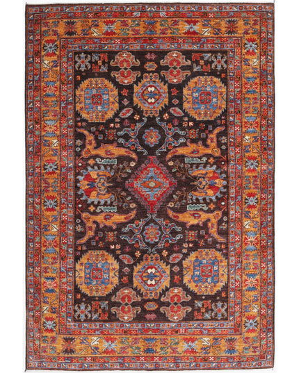 Humna 5' 11" X 8' 11" Hand Knotted Wool Rug 5' 11" X 8' 11" (180 X 272) / Charcoal / Wool