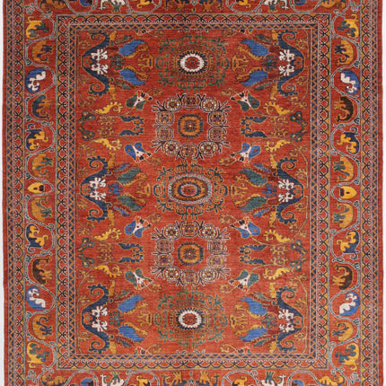 Humna 8' 4" X 9' 8" Hand Knotted Wool Rug 8' 4" X 9' 8" (254 X 295) / Rust / Wool