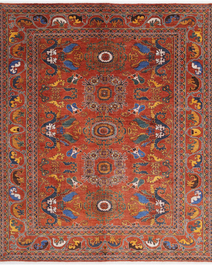 Humna 8' 4" X 9' 8" Hand Knotted Wool Rug 8' 4" X 9' 8" (254 X 295) / Rust / Wool