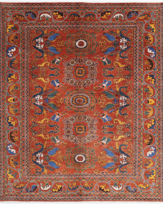 Humna 8' 4" X 9' 8" Hand Knotted Wool Rug 8' 4" X 9' 8" (254 X 295) / Rust / Wool
