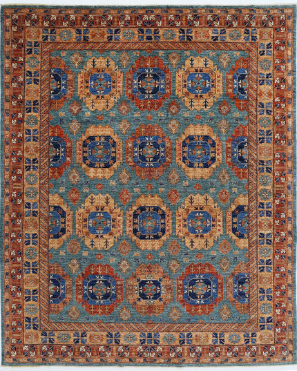 Humna 7' 11" X 9' 9" Hand Knotted Wool Rug 7' 11" X 9' 9" (241 X 297) / Teal / Wool