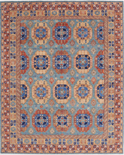 Humna 8' 0" X 9' 11" Hand Knotted Wool Rug 8' 0" X 9' 11" (244 X 302) / Teal / Wool