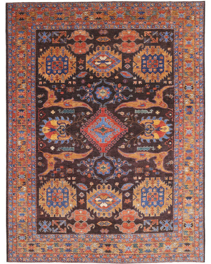 Humna 9' 1" X 12' 3" Hand Knotted Wool Rug 9' 1" X 12' 3" (277 X 373) / Brown / Wool