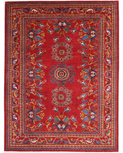 Humna 10' 5" X 14' 1" Hand Knotted Wool Rug 10' 5" X 14' 1" (318 X 429) / Red / Wool