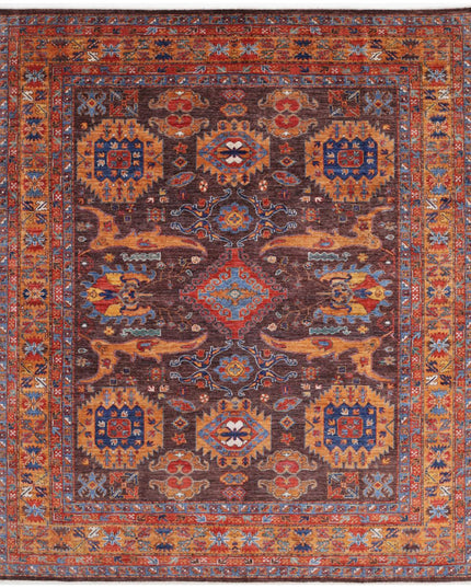 Humna 8' 4" X 9' 9" Hand Knotted Wool Rug 8' 4" X 9' 9" (254 X 297) / Brown / Wool
