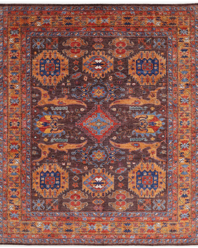 Humna 8' 4" X 9' 9" Hand Knotted Wool Rug 8' 4" X 9' 9" (254 X 297) / Brown / Wool