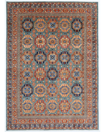 Humna 10' 1" X 14' 0" Hand Knotted Wool Rug 10' 1" X 14' 0" (307 X 427) / Teal / Wool