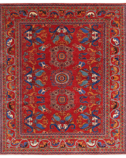 Humna 8' 4" X 9' 8" Hand Knotted Wool Rug 8' 4" X 9' 8" (254 X 295) / Red / Wool