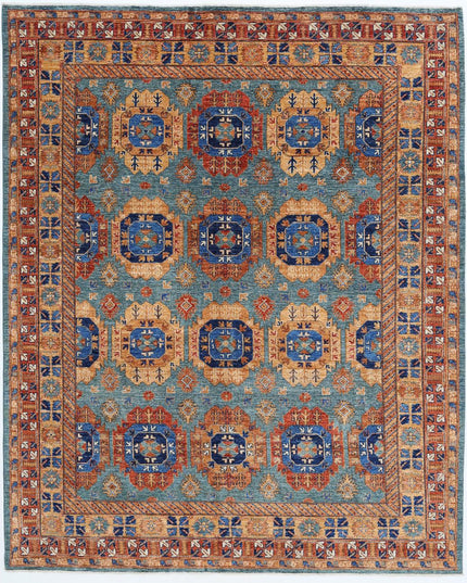 Humna 7' 10" X 9' 8" Hand Knotted Wool Rug 7' 10" X 9' 8" (239 X 295) / Teal / Wool