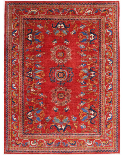 Humna 10' 3" X 13' 10" Hand Knotted Wool Rug 10' 3" X 13' 10" (312 X 422) / Red / Wool