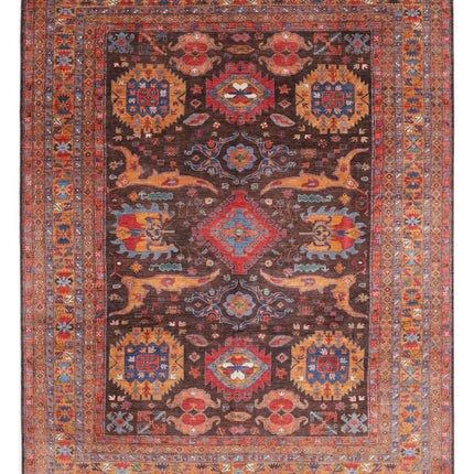 Humna 10' 0" X 13' 5" Hand Knotted Wool Rug 10' 0" X 13' 5" (305 X 409) / Brown / Wool