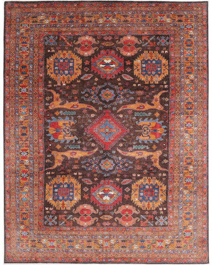 Humna 10' 0" X 13' 5" Hand Knotted Wool Rug 10' 0" X 13' 5" (305 X 409) / Brown / Wool