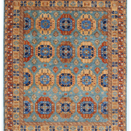 Humna 7' 11" X 9' 9" Hand Knotted Wool Rug 7' 11" X 9' 9" (241 X 297) / Teal / Wool