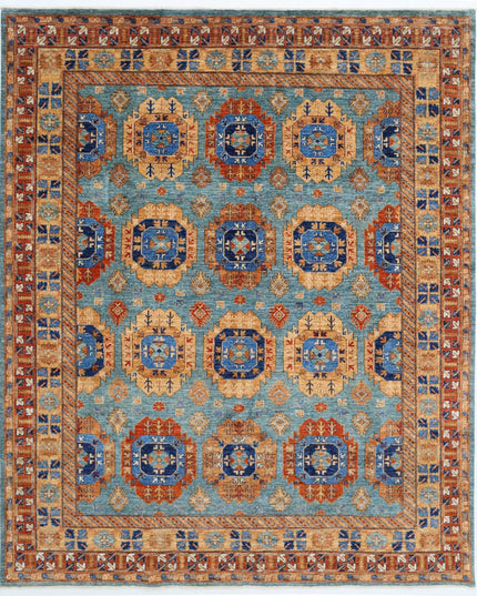 Humna 7' 11" X 9' 9" Hand Knotted Wool Rug 7' 11" X 9' 9" (241 X 297) / Teal / Wool