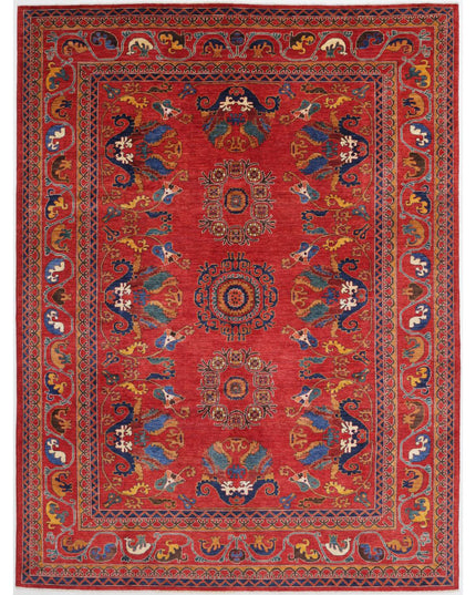 Humna 9' 1" X 12' 0" Hand Knotted Wool Rug 9' 1" X 12' 0" (277 X 366) / Red / Wool