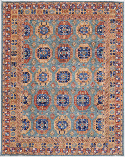 Humna 9' 1" X 11' 7" Hand Knotted Wool Rug 9' 1" X 11' 7" (277 X 353) / Green / Wool