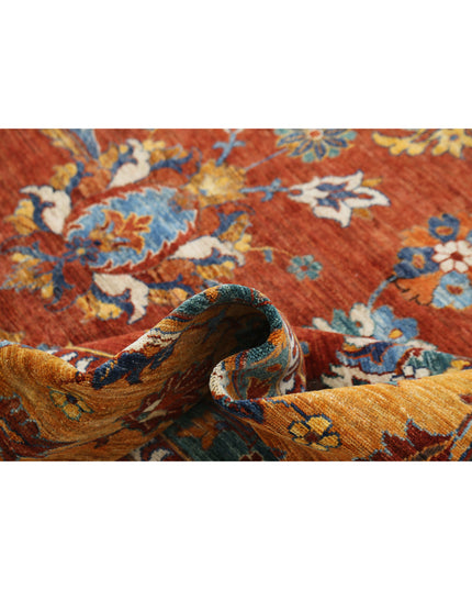 Humna 9' 2" X 12' 0" Hand Knotted Wool Rug 9' 2" X 12' 0" (280 X 366) / Rust / Wool