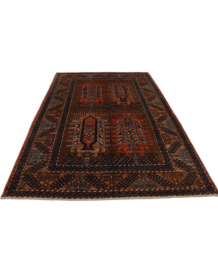 Humna 6' 0" X 8' 9" Hand Knotted Wool Rug 6' 0" X 8' 9" (183 X 267) / Rust / Wool