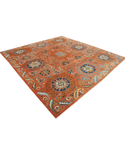 Humna 9' 8" X 10' 4" Hand Knotted Wool Rug 9' 8" X 10' 4" (295 X 315) / Rust / Wool