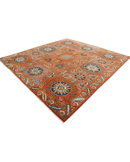 Humna 9' 8" X 10' 4" Hand Knotted Wool Rug 9' 8" X 10' 4" (295 X 315) / Rust / Wool