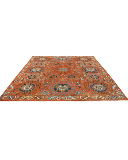 Humna 9' 8" X 10' 4" Hand Knotted Wool Rug 9' 8" X 10' 4" (295 X 315) / Rust / Wool