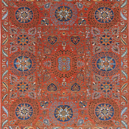 Humna 9' 8" X 10' 4" Hand Knotted Wool Rug 9' 8" X 10' 4" (295 X 315) / Rust / Wool