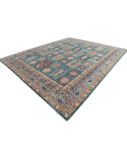 Humna 11' 9" X 14' 7" Hand Knotted Wool Rug 11' 9" X 14' 7" (358 X 444) / Green / Wool