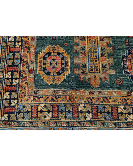 Humna 11' 9" X 14' 7" Hand Knotted Wool Rug 11' 9" X 14' 7" (358 X 444) / Green / Wool