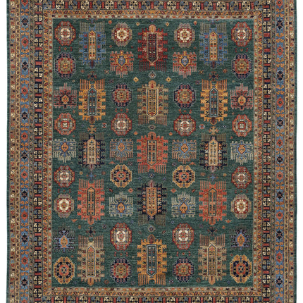 Humna 11' 9" X 14' 7" Hand Knotted Wool Rug 11' 9" X 14' 7" (358 X 444) / Green / Wool