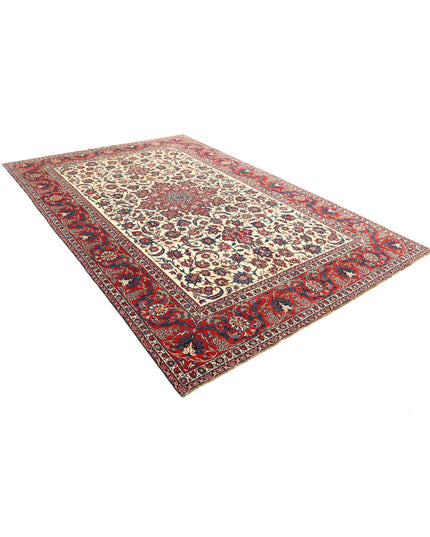 Isfahan 7' 4" X 11' 1" Hand Knotted Wool Rug 7' 4" X 11' 1" (223 X 338) / Ivory / Wool