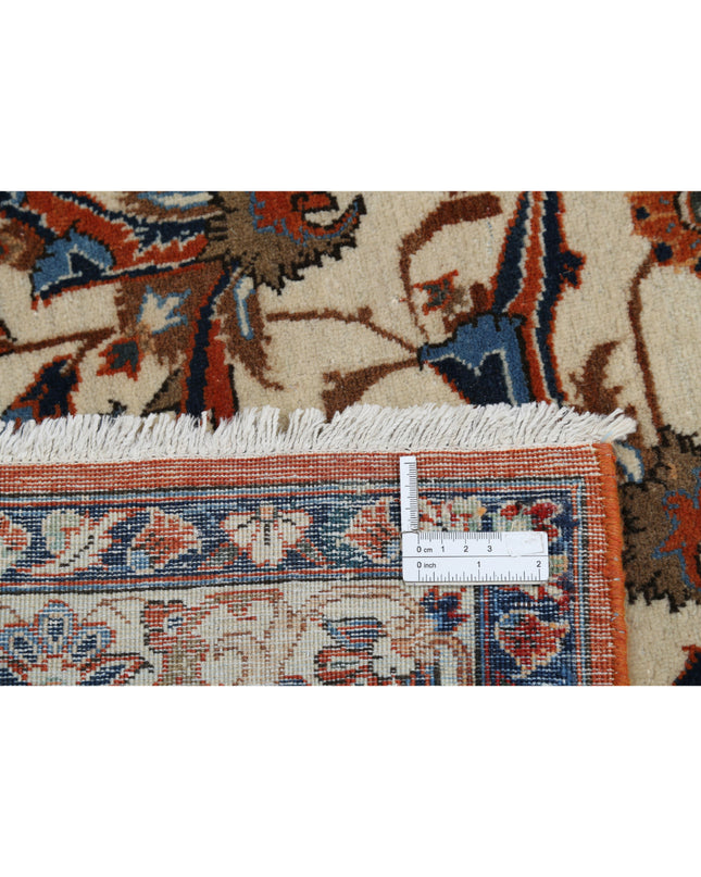 Isfahan 7' 8" X 11' 9" Hand Knotted Wool Rug 7' 8" X 11' 9" (234 X 358) / Ivory / Wool