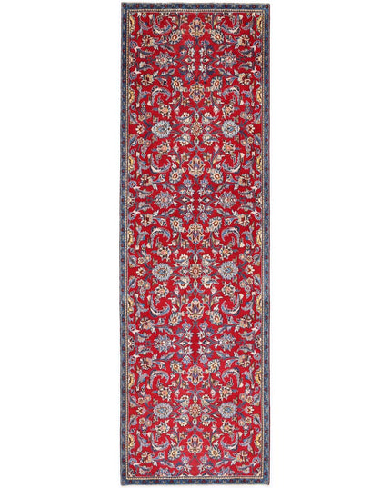 Isfahan 3' 4" X 10' 10" Hand Knotted Wool Rug 3' 4" X 10' 10" (101 X 330) / Red / Wool