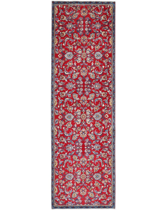 Isfahan 3' 4" X 10' 10" Hand Knotted Wool Rug 3' 4" X 10' 10" (101 X 330) / Red / Wool