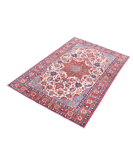 Isfahan 3' 3" X 4' 10" Hand Knotted Wool Rug 3' 3" X 4' 10" (99 X 147) / Ivory / Wool