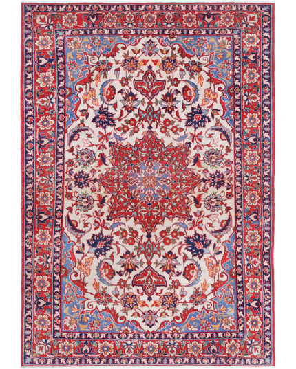 Isfahan 3' 3" X 4' 10" Hand Knotted Wool Rug 3' 3" X 4' 10" (99 X 147) / Ivory / Wool
