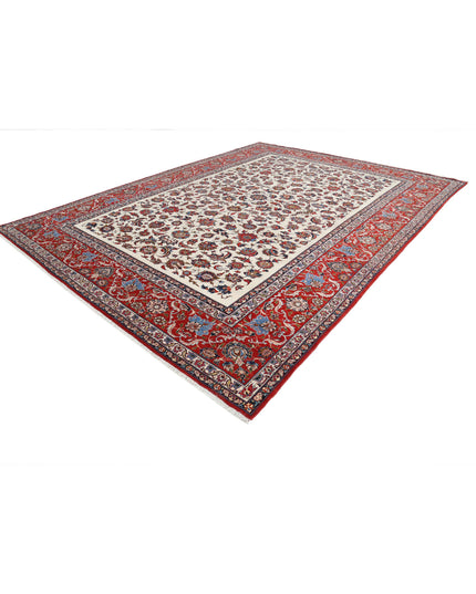 Isfahan 10' 9" X 14' 6" Hand Knotted Wool Rug 10' 9" X 14' 6" (328 X 442) / Ivory / Wool
