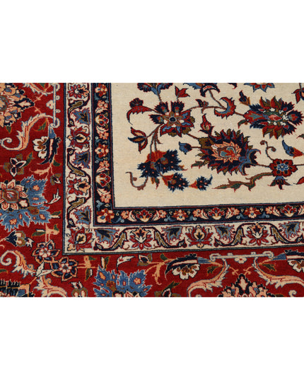 Isfahan 10' 9" X 14' 6" Hand Knotted Wool Rug 10' 9" X 14' 6" (328 X 442) / Ivory / Wool