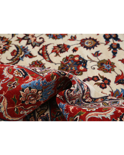 Isfahan 10' 9" X 14' 6" Hand Knotted Wool Rug 10' 9" X 14' 6" (328 X 442) / Ivory / Wool