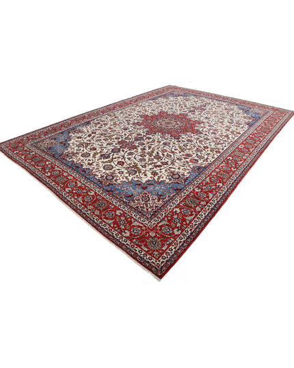 Isfahan 10' 3" X 14' 7" Hand Knotted Wool Rug 10' 3" X 14' 7" (312 X 444) / Ivory / Wool