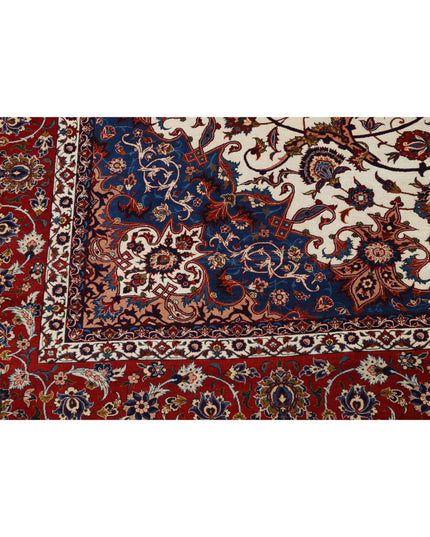 Isfahan 10' 3" X 14' 7" Hand Knotted Wool Rug 10' 3" X 14' 7" (312 X 444) / Ivory / Wool