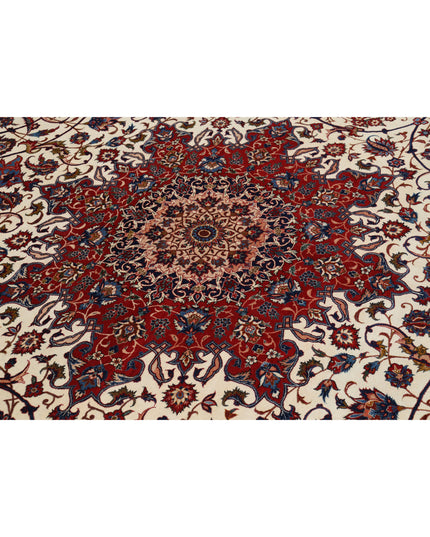 Isfahan 10' 3" X 14' 7" Hand Knotted Wool Rug 10' 3" X 14' 7" (312 X 444) / Ivory / Wool