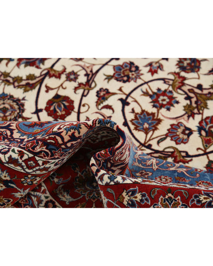 Isfahan 10' 3" X 14' 7" Hand Knotted Wool Rug 10' 3" X 14' 7" (312 X 444) / Ivory / Wool