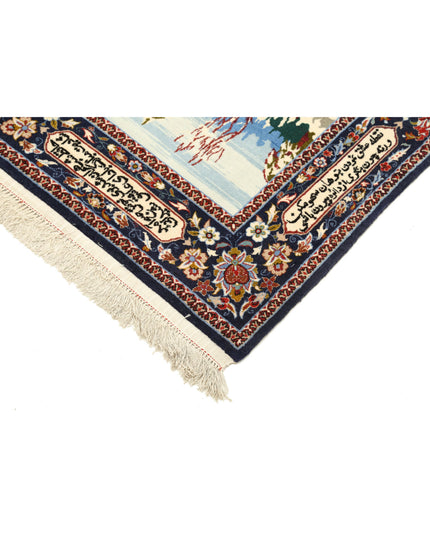 Isfahan 2' 5" X 11' 3" Hand Knotted Wool & Silk Rug 2' 5" X 11' 3" (74 X 343) / Blue / Wool & Silk