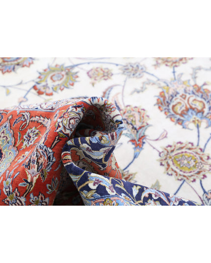 Isfahan 12' 11" X 21' 1" Hand Knotted Wool & Silk Rug 12' 11" X 21' 1" (394 X 643) / Ivory / Wool & Silk