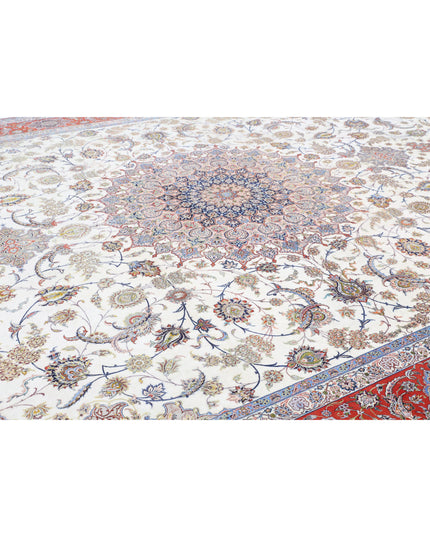 Isfahan 12' 11" X 21' 1" Hand Knotted Wool & Silk Rug 12' 11" X 21' 1" (394 X 643) / Ivory / Wool & Silk