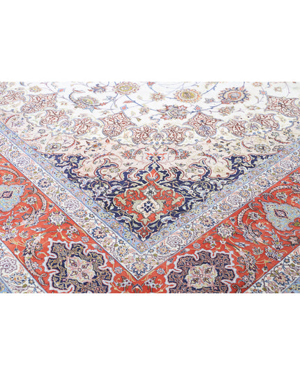 Isfahan 12' 11" X 21' 1" Hand Knotted Wool & Silk Rug 12' 11" X 21' 1" (394 X 643) / Ivory / Wool & Silk