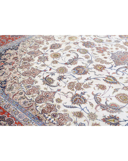 Isfahan 12' 11" X 21' 1" Hand Knotted Wool & Silk Rug 12' 11" X 21' 1" (394 X 643) / Ivory / Wool & Silk